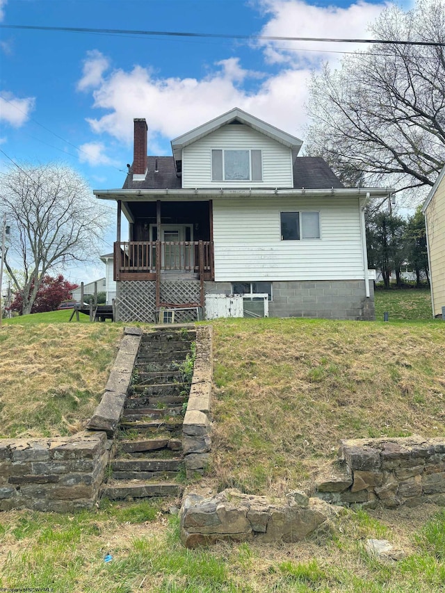 1008 E Brookside Dr, Fairmont, WV 26554 - view of front of property with a chimney and stairs