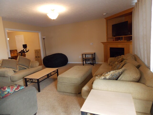 260 Donna Ave, Morgantown, WV 26505 - living room with a large fireplace and light carpet