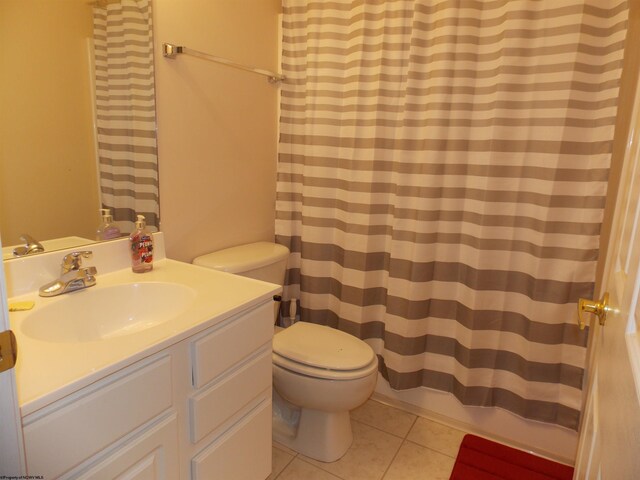 260 Donna Ave, Morgantown, WV 26505 - bathroom featuring vanity, tile patterned flooring, a shower with curtain, and toilet