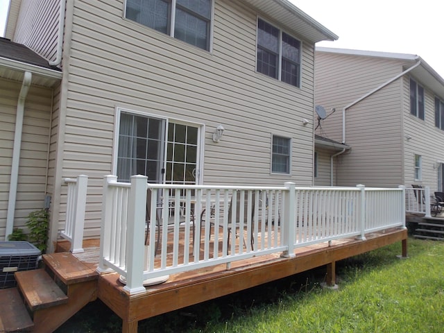 260 Donna Ave, Morgantown, WV 26505 - back of house with a wooden deck and central AC unit