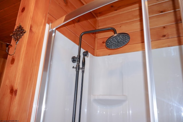 interior details with a shower stall
