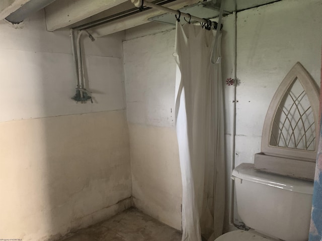 108 4th St, Spelter, WV 26438 - bathroom featuring toilet and unfinished concrete floors