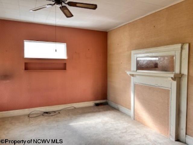 530 Newton St, Fairmont, WV 26554 - carpeted spare room with baseboards and ceiling fan