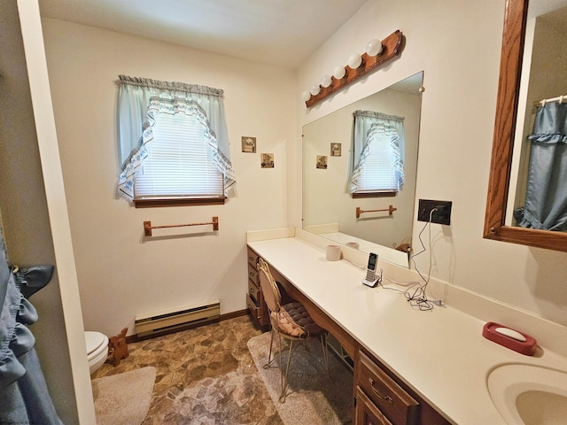 1368 Red Lick Run, New Milton, WV 26411 - full bathroom with toilet, baseboard heating, and vanity