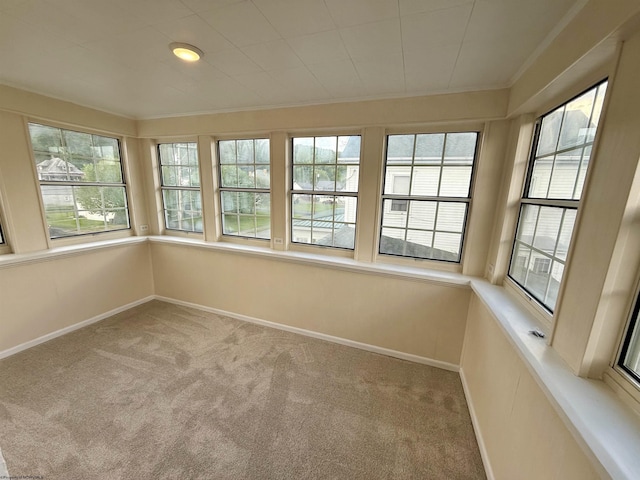108 Marshall St, Mannington, WV 26582 - unfurnished sunroom with carpet flooring, healthy amount of natural light, ornamental molding, and baseboards