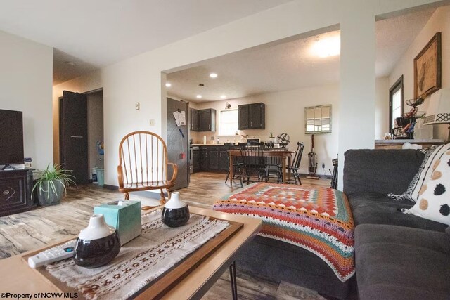 2081 Plum Run Rd, Mannington, WV 26582 - living room with light wood finished floors, baseboards, and recessed lighting