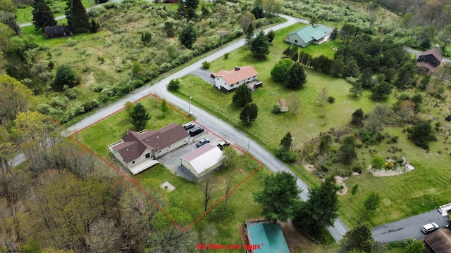 16 Cardinal Ln, Terra Alta, WV 26764 - aerial view of property and surrounding area with property boundaries highlighted
