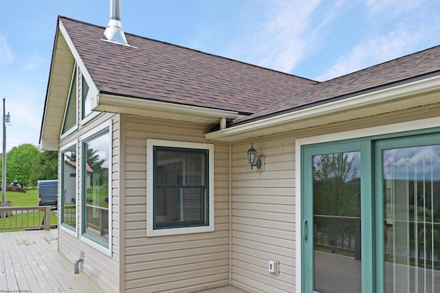 16 Cardinal Ln, Terra Alta, WV 26764 - view of property exterior with roof with shingles and a wooden deck