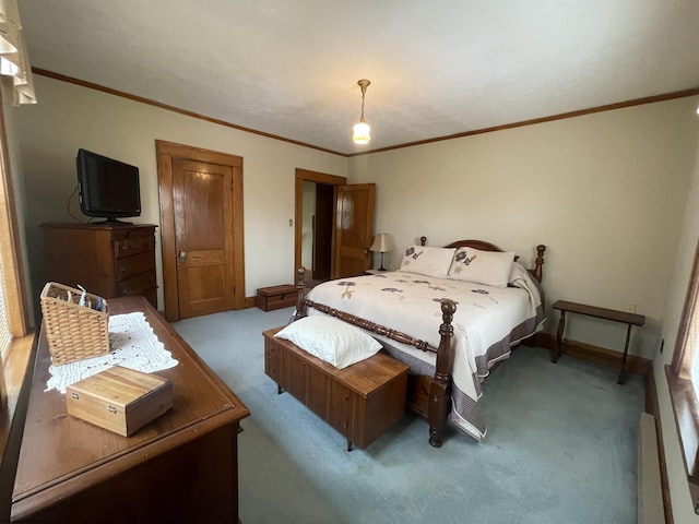 155 E St, Masontown, WV 26542 - bedroom featuring carpet flooring, crown molding, and baseboards