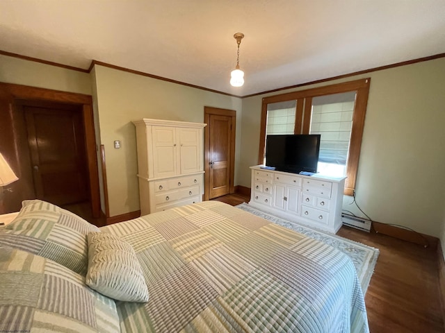155 E St, Masontown, WV 26542 - bedroom with baseboard heating, wood finished floors, and baseboards