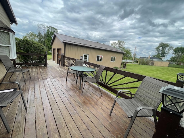 155 E St, Masontown, WV 26542 - wooden terrace with a lawn