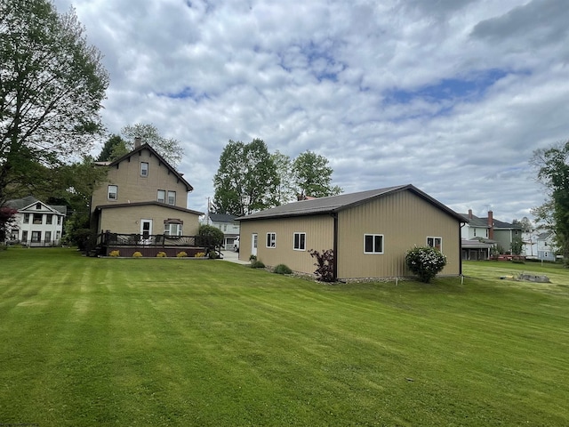 155 E St, Masontown, WV 26542 - back of house featuring a yard and a wooden deck