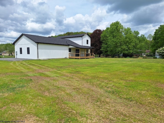 794 Laurel Park Rd, Clarksburg, WV 26301 - view of green lawn featuring a wooden deck