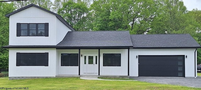794 Laurel Park Rd, Clarksburg, WV 26301 - modern farmhouse style home with an attached garage, driveway, a front lawn, and roof with shingles