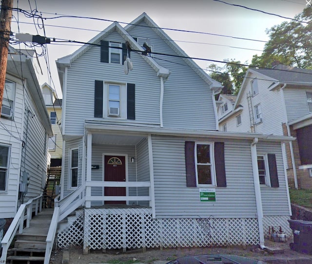 409 Forest Ave Unit 2, Morgantown, WV 26505 - view of front of property featuring covered porch and cooling unit