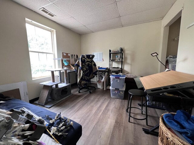 417 Forest Ave Unit 2, Morgantown, WV 26505 - bedroom featuring a drop ceiling and wood finished floors