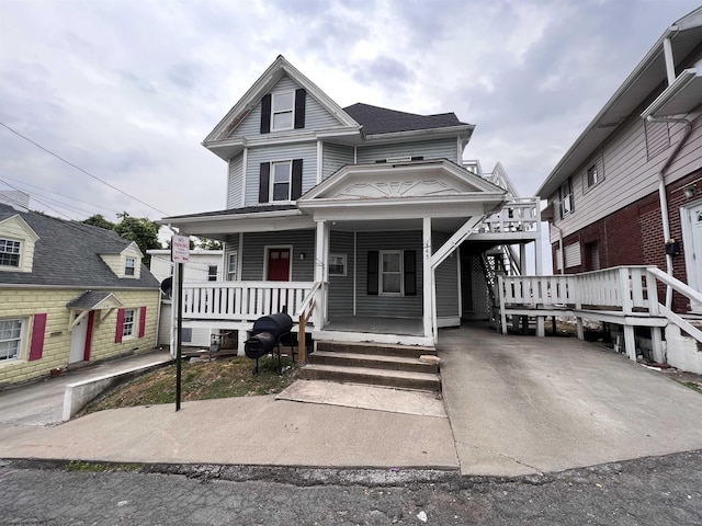 445 Baird St Unit 4, Morgantown, WV 26505 - view of front of home with a porch and a carport