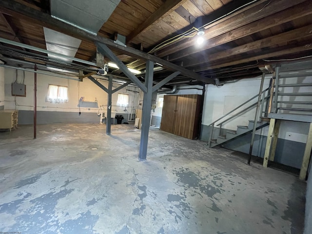303 Morgantown St, Kingwood, WV 26537 - basement featuring stairs and electric panel