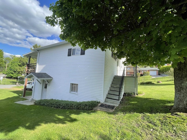 303 Morgantown St, Kingwood, WV 26537 - view of side of property featuring stairs and a yard
