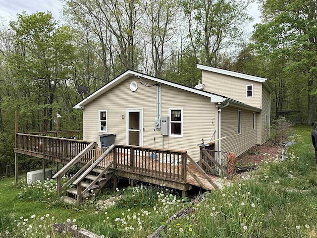 4253 Point Mountain Rd, Monterville, WV 26282 - back of house featuring a wooden deck