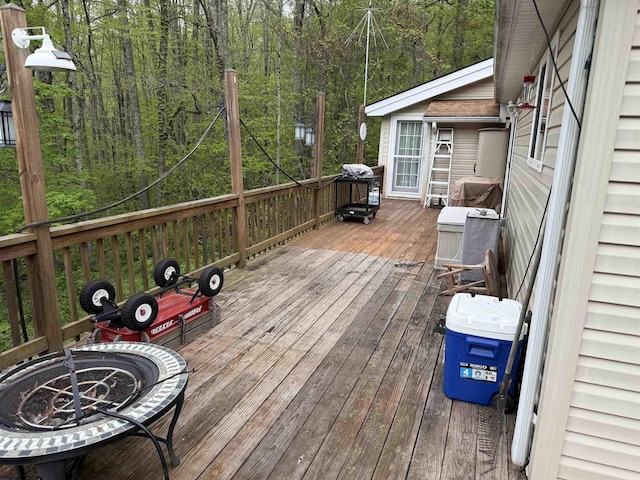 4253 Point Mountain Rd, Monterville, WV 26282 - deck featuring a wooded view