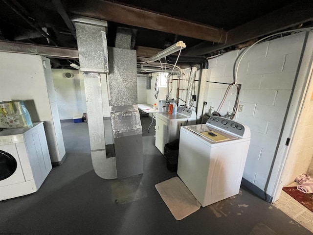 302 Jameson Ave, Parsons, WV 26287 - laundry room with washing machine and clothes dryer and heating unit