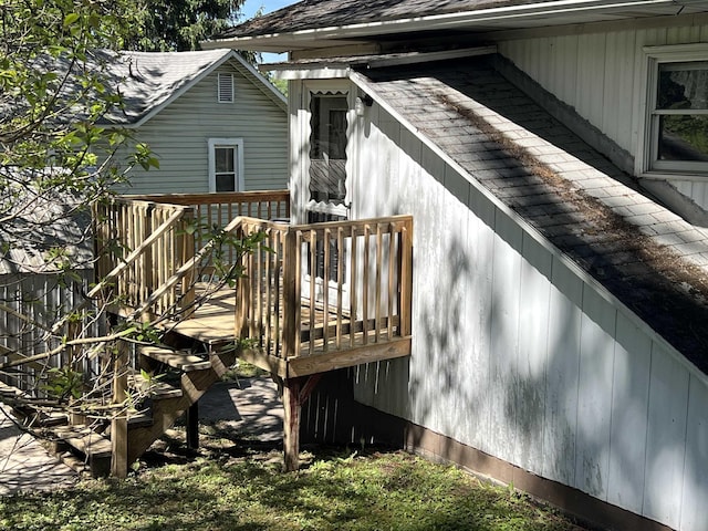 302 Jameson Ave, Parsons, WV 26287 - view of property exterior with a shingled roof and a wooden deck