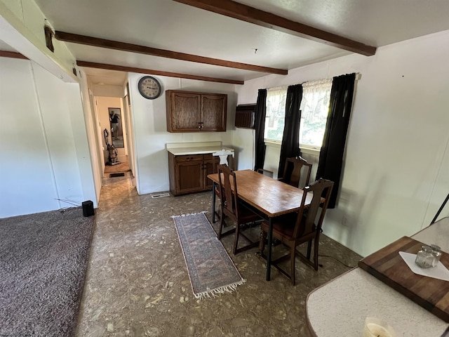 302 Jameson Ave, Parsons, WV 26287 - dining space featuring beam ceiling