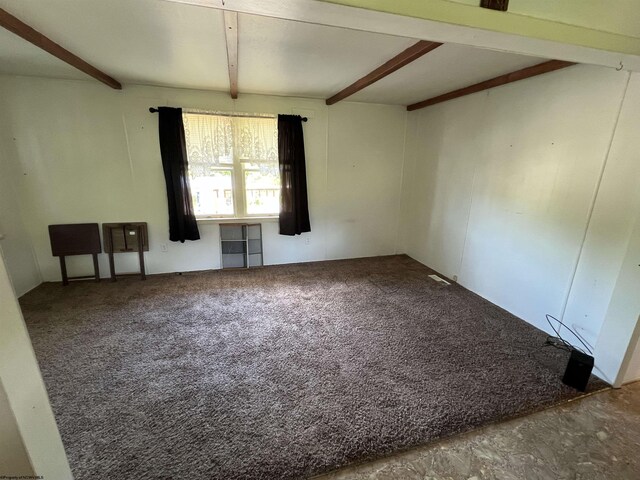 302 Jameson Ave, Parsons, WV 26287 - spare room featuring beamed ceiling and carpet flooring