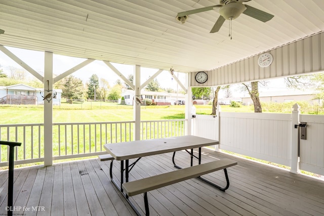 22 N Euclid Ave, Thomas, WV 26292 - deck featuring a ceiling fan