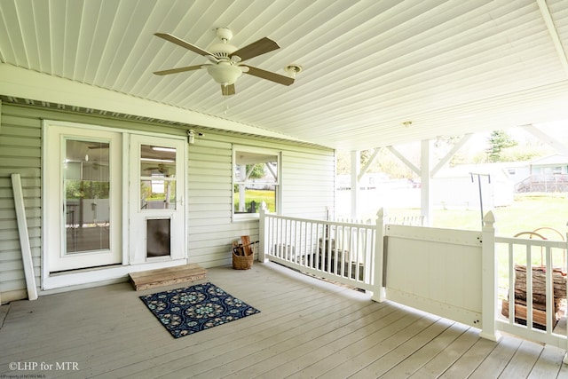 22 N Euclid Ave, Thomas, WV 26292 - wooden deck featuring a ceiling fan