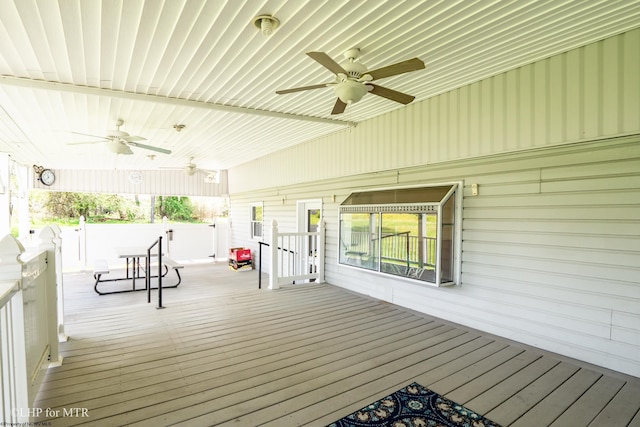 22 N Euclid Ave, Thomas, WV 26292 - wooden deck with ceiling fan and covered porch