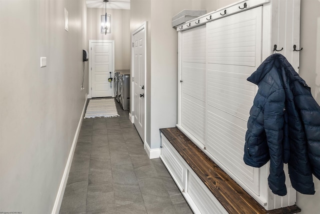 mudroom with baseboards