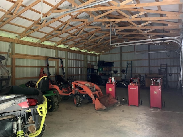 382 Knoll View Rd, Mount Clare, WV 26408 - garage featuring metal wall