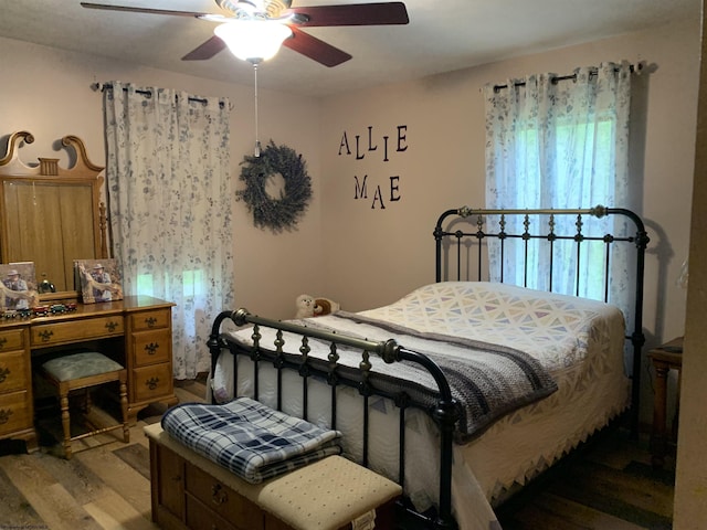 382 Knoll View Rd, Mount Clare, WV 26408 - bedroom featuring light wood finished floors and ceiling fan