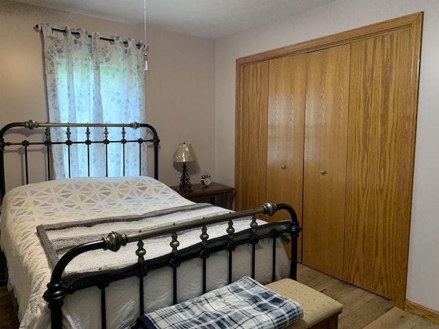 382 Knoll View Rd, Mount Clare, WV 26408 - bedroom with light wood-style flooring and a closet