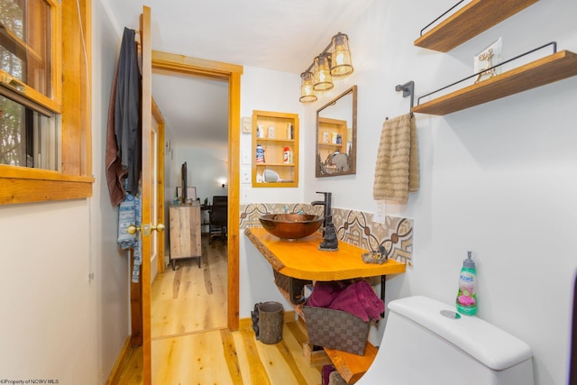 247 Daylily Ct, Terra Alta, WV 26764 - bathroom featuring a sink, wood finished floors, and toilet
