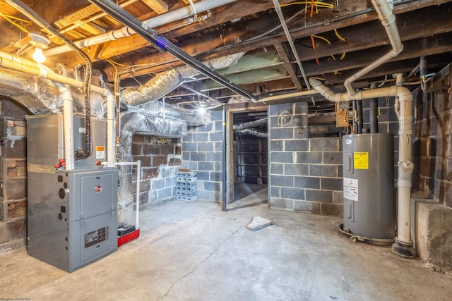 406 Maple Ave, Fairmont, WV 26554 - unfinished below grade area featuring electric water heater and heating unit
