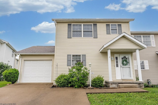 view of front of house with driveway and an attached garage