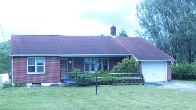 1782 Parsons Rd, Montrose, WV 26283 - ranch-style house with brick siding, a garage, driveway, and a front yard