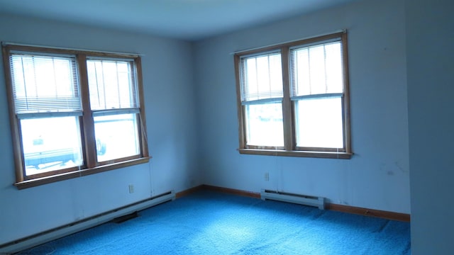 1782 Parsons Rd, Montrose, WV 26283 - empty room featuring a baseboard heating unit, carpet, and baseboards