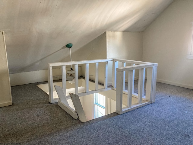 374 Forest Ave Unit 3, Morgantown, WV 26505 - staircase with carpet flooring and vaulted ceiling