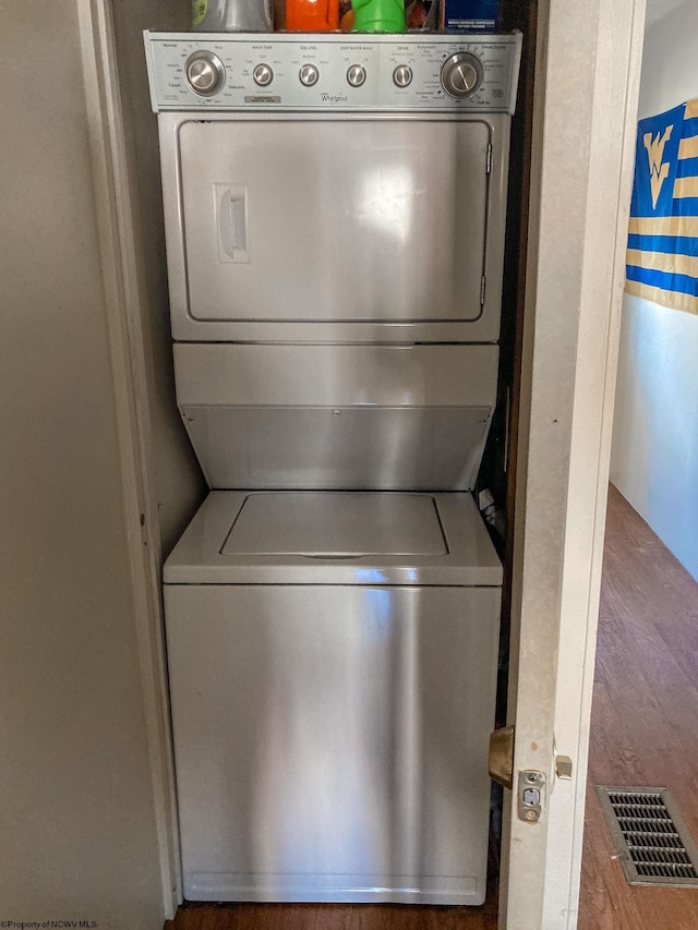 374 Forest Ave Unit 3, Morgantown, WV 26505 - clothes washing area with stacked washer / dryer