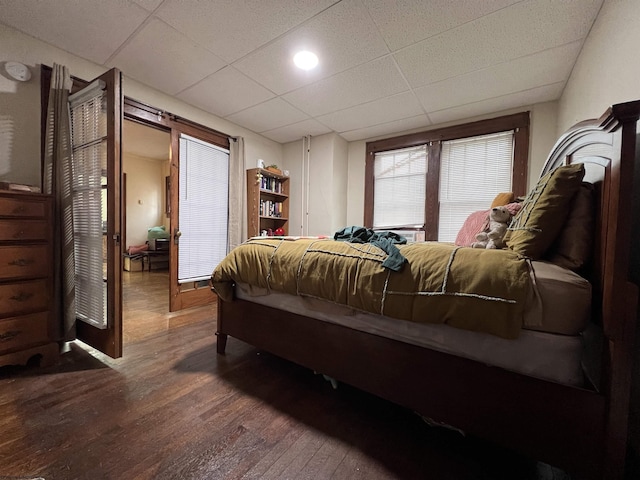 374 Forest Ave Unit 3, Morgantown, WV 26505 - bedroom featuring wood finished floors and a drop ceiling
