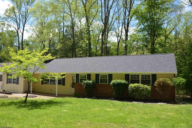 1251 Briercliff Rd, Bridgeport, WV 26330 - single story home featuring a front yard, a shingled roof, and brick siding