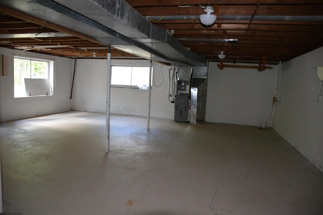 1251 Briercliff Rd, Bridgeport, WV 26330 - basement featuring heating unit and concrete block wall