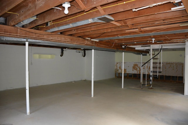 1251 Briercliff Rd, Bridgeport, WV 26330 - unfinished below grade area with stairs