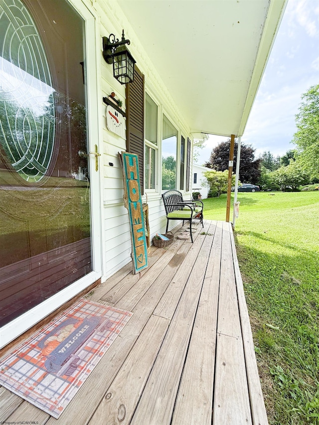 96 Long St, Hambleton, WV 26269 - deck with a porch and a lawn