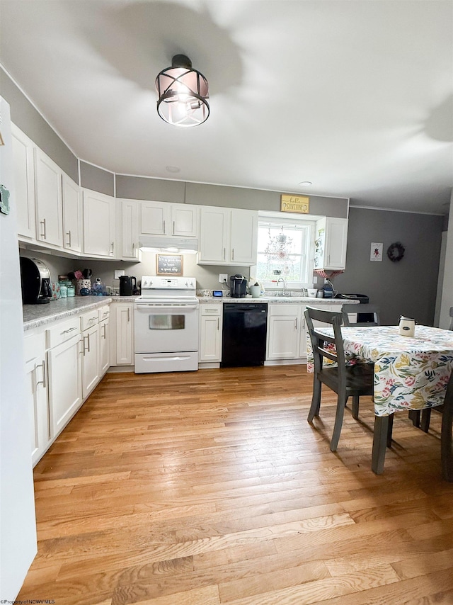 96 Long St, Hambleton, WV 26269 - kitchen featuring dishwasher, white electric range, and white cabinets