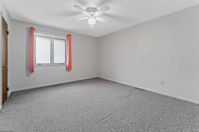 6 Ridge Pl, Morgantown, WV 26505 - carpeted empty room with ceiling fan, baseboards, and a textured ceiling